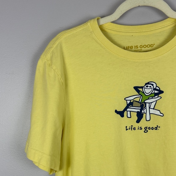 Life Is Good Cotton Men's Adirondack Jake Sunny Yellow Medium Crusher Tee - Picture 5 of 11